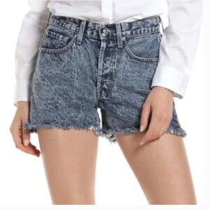 NWT Edwin Cai Denim Jean Shorts Acid Wash Frayed Hem Cut Off Saturn Size 26